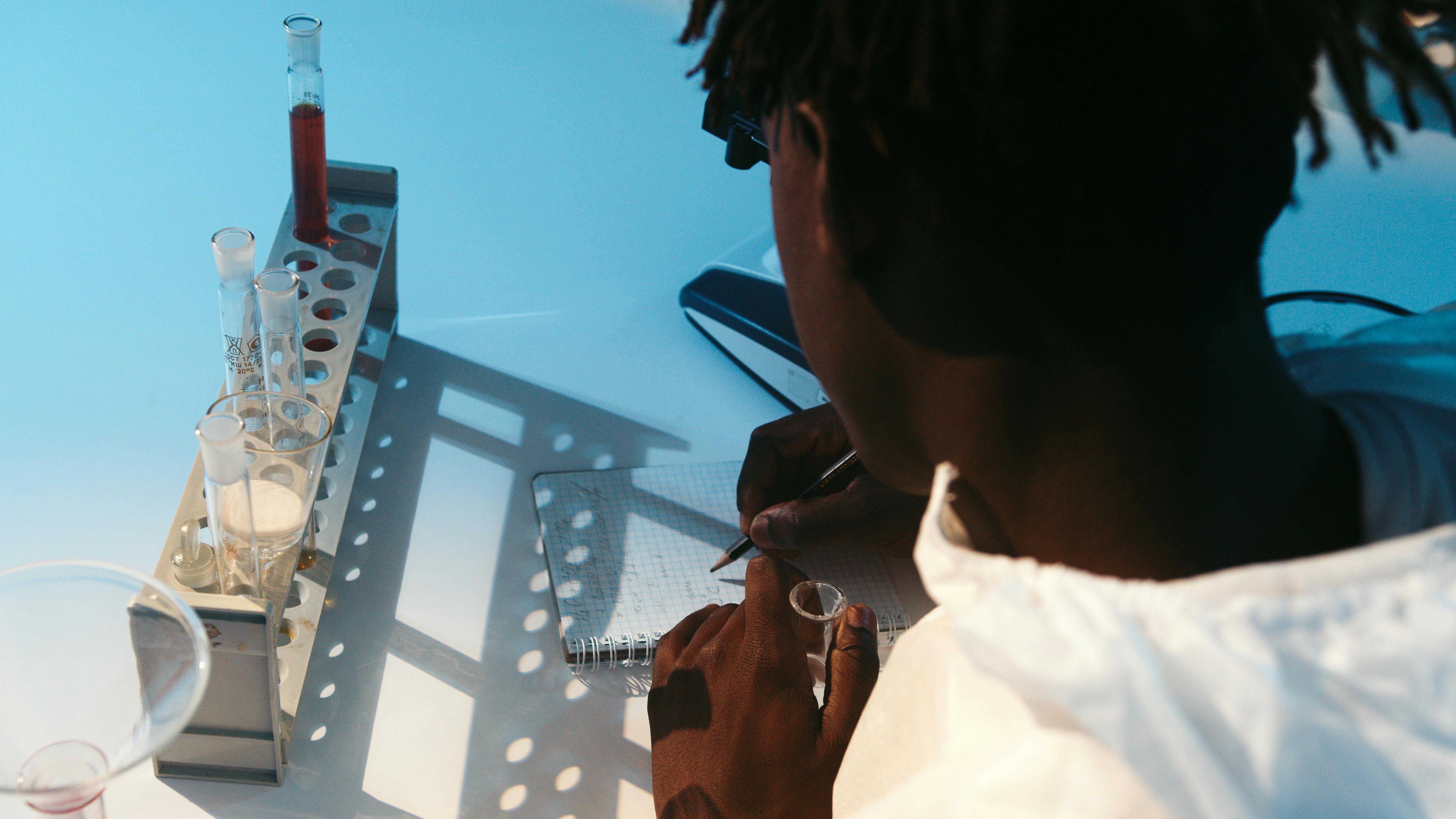 Researchers studying people and patterns